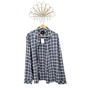 Rails Lennox Plaid Button Up Shirt In Navy White